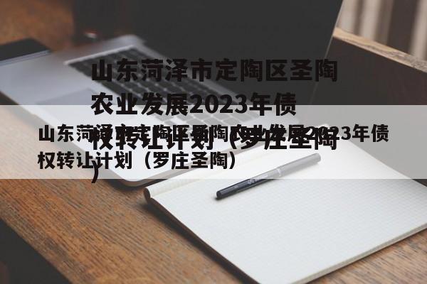 山东菏泽市定陶区圣陶农业发展2023年债权转让计划（罗庄圣陶）