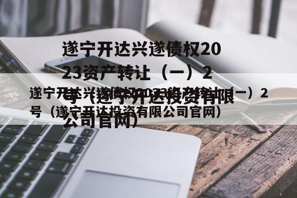 遂宁开达兴遂债权2023资产转让（一）2号（遂宁开达投资有限公司官网）