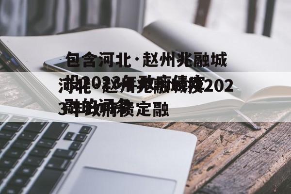 包含河北·赵州兆融城投2023年政府债定融的词条