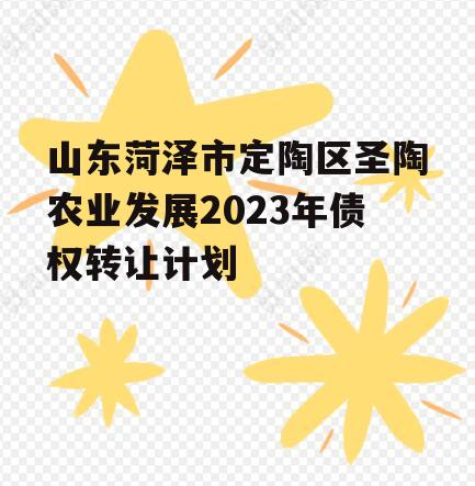 山东菏泽市定陶区圣陶农业发展2023年债权转让计划