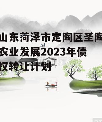 山东菏泽市定陶区圣陶农业发展2023年债权转让计划