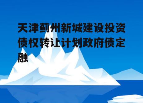 天津蓟州新城建设投资债权转让计划政府债定融