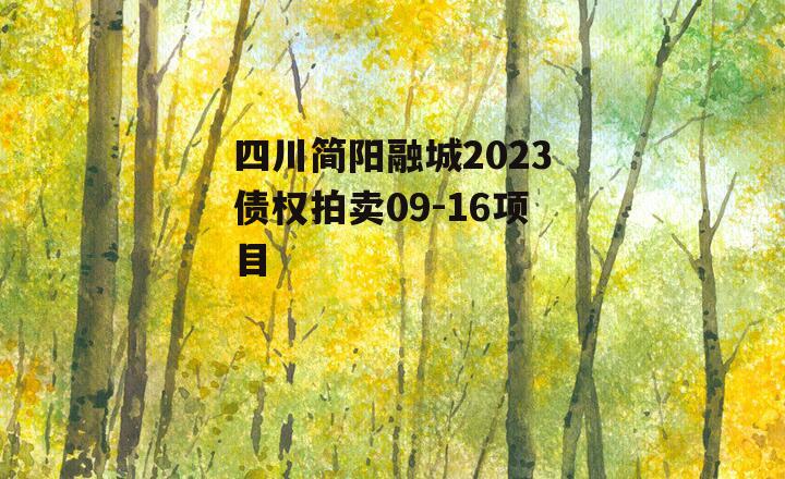 四川简阳融城2023债权拍卖09-16项目