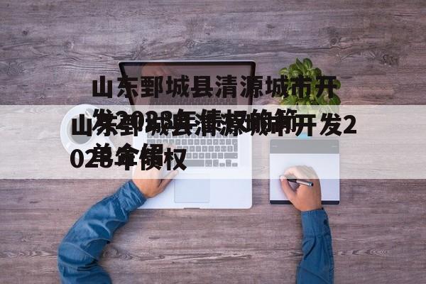 山东鄄城县清源城市开发2023年债权的简单介绍