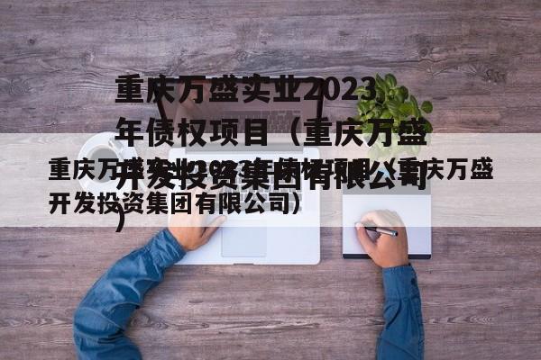 重庆万盛实业2023年债权项目（重庆万盛开发投资集团有限公司）