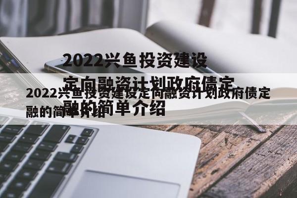 2022兴鱼投资建设定向融资计划政府债定融的简单介绍