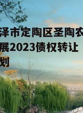 菏泽市定陶区圣陶农业发展2023债权转让计划