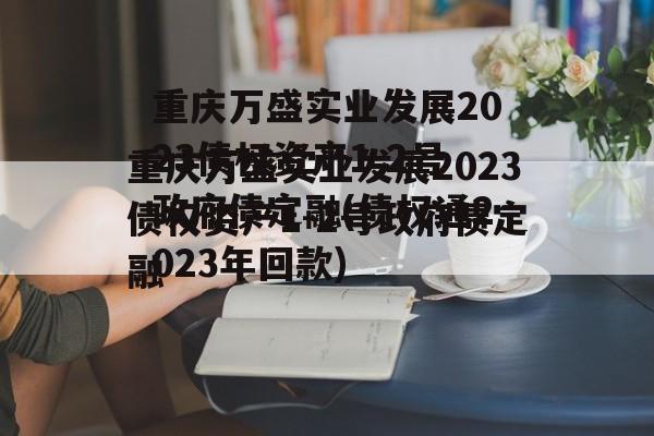 重庆万盛实业发展2023债权资产1-2号政府债定融(债权通2023年回款)