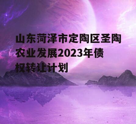 山东菏泽市定陶区圣陶农业发展2023年债权转让计划