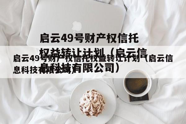 启云49号财产权信托权益转让计划（启云信息科技有限公司）