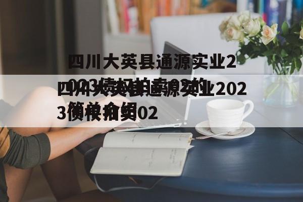 四川大英县通源实业2023债权拍卖02的简单介绍