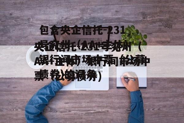 包含央企信托-231号兖州（AA+主体）银行间市场中票（公募债券)的词条