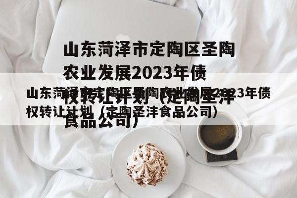 山东菏泽市定陶区圣陶农业发展2023年债权转让计划（定陶圣沣食品公司）