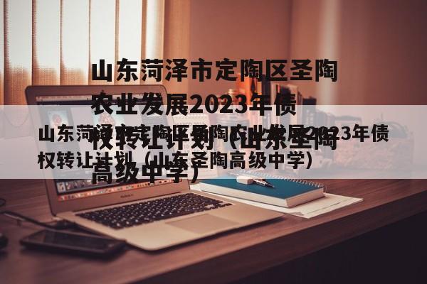 山东菏泽市定陶区圣陶农业发展2023年债权转让计划（山东圣陶高级中学）