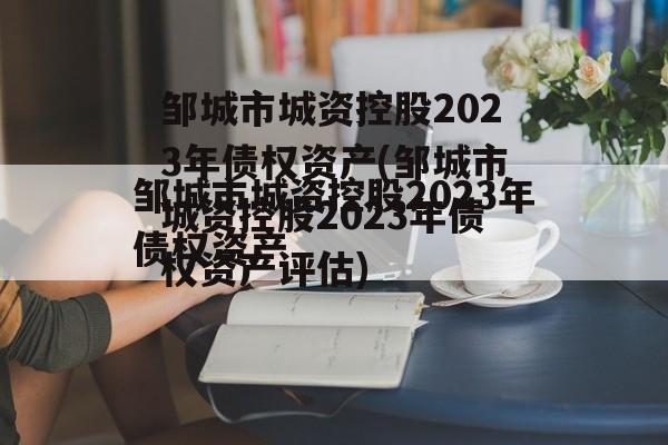 邹城市城资控股2023年债权资产(邹城市城资控股2023年债权资产评估)