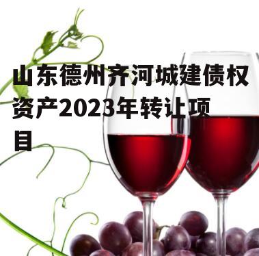 山东德州齐河城建债权资产2023年转让项目