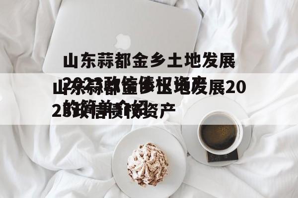 山东蒜都金乡土地发展2023政信债权资产的简单介绍