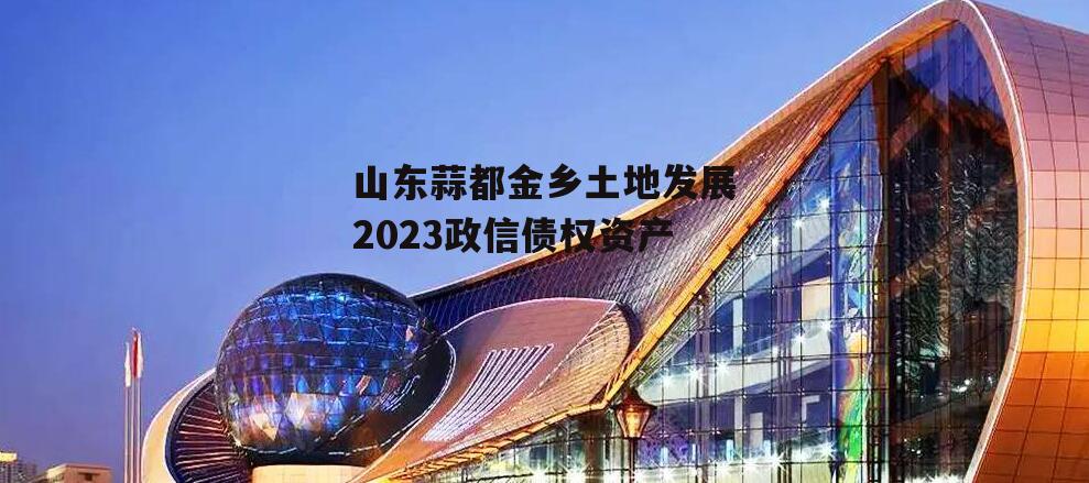 山东蒜都金乡土地发展2023政信债权资产