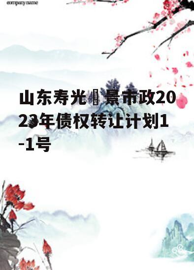 山东寿光昇景市政2023年债权转让计划1-1号