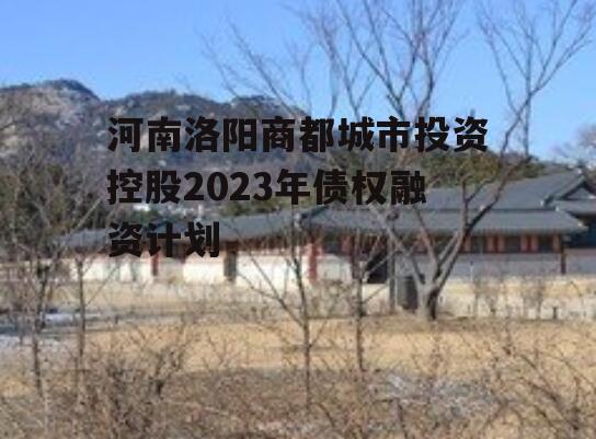 河南洛阳商都城市投资控股2023年债权融资计划