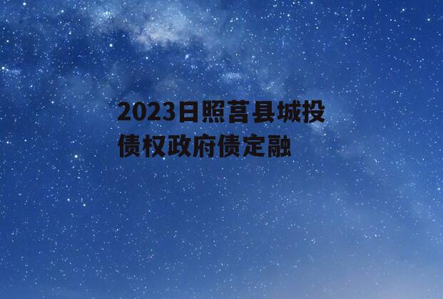 2023日照莒县城投债权政府债定融