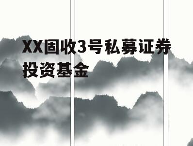 XX固收3号私募证券投资基金