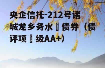 央企信托-212号诸城龙乡务水‬债券（债评项‬级AA+）