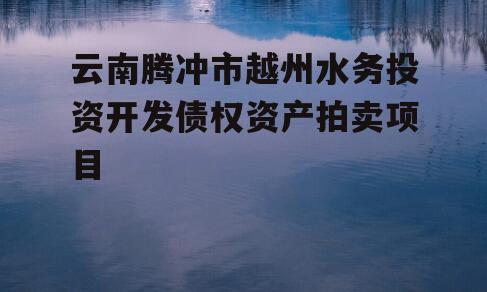 云南腾冲市越州水务投资开发债权资产拍卖项目