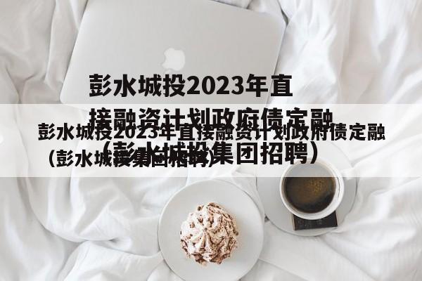 彭水城投2023年直接融资计划政府债定融（彭水城投集团招聘）