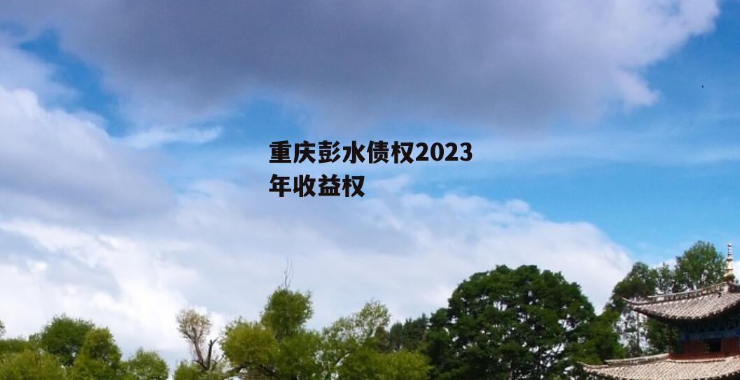 重庆彭水债权2023年收益权