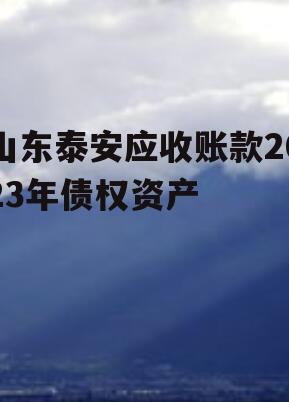 山东泰安应收账款2023年债权资产