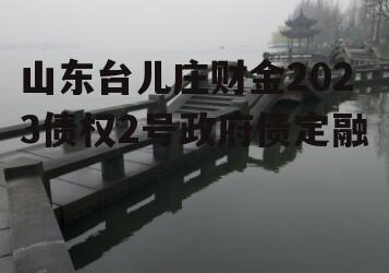 山东台儿庄财金2023债权2号政府债定融