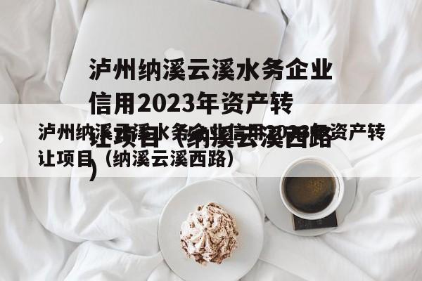 泸州纳溪云溪水务企业信用2023年资产转让项目（纳溪云溪西路）