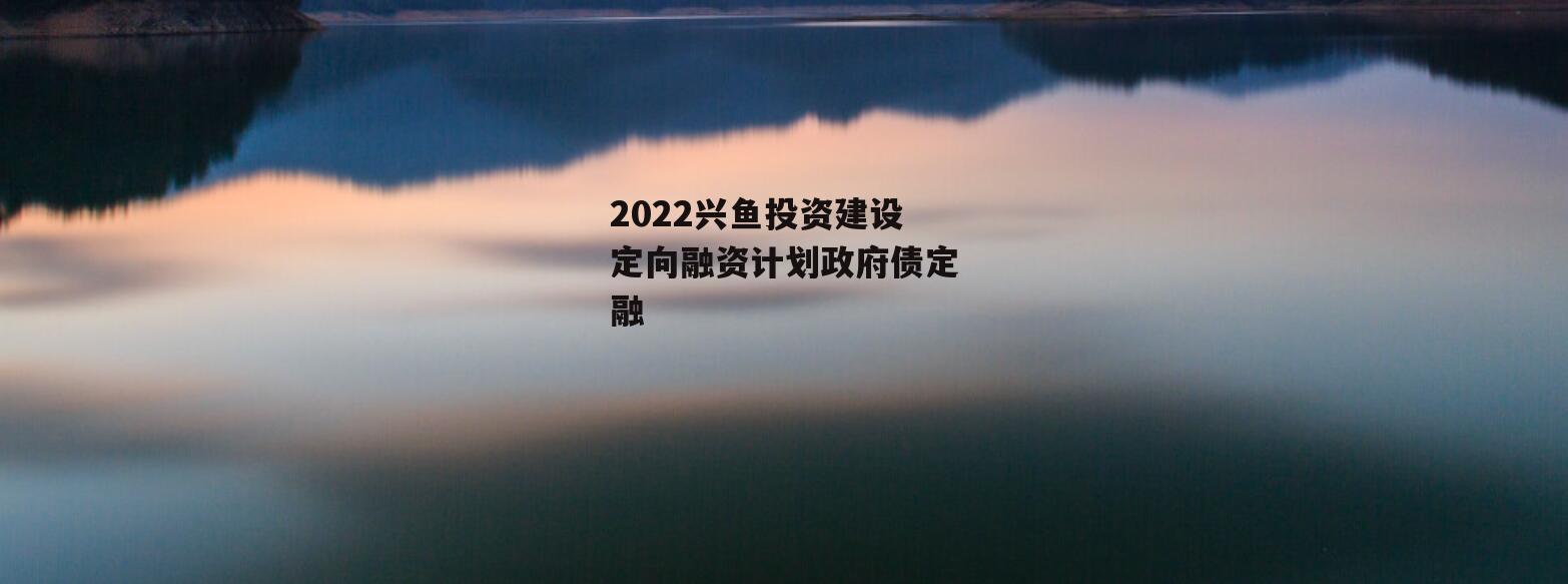 2022兴鱼投资建设定向融资计划政府债定融