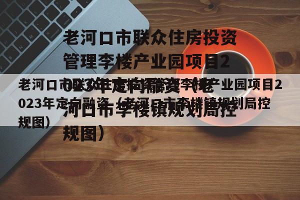 老河口市联众住房投资管理李楼产业园项目2023年定向融资（老河口市李楼镇规划局控规图）