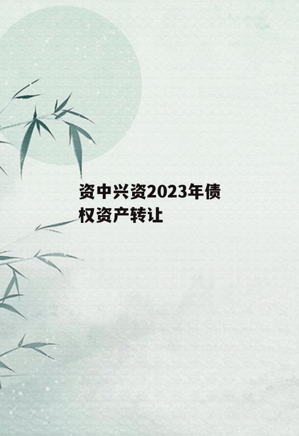 资中兴资2023年债权资产转让