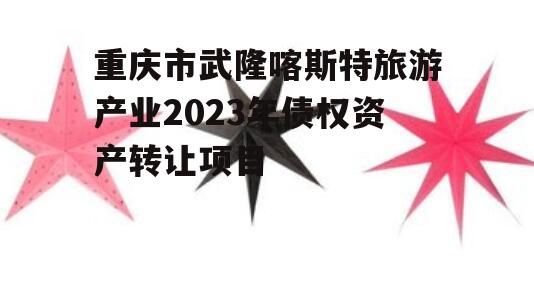 重庆市武隆喀斯特旅游产业2023年债权资产转让项目