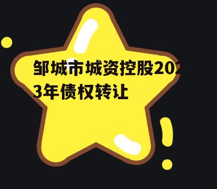 邹城市城资控股2023年债权转让