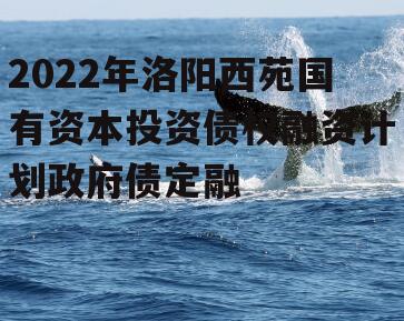 2022年洛阳西苑国有资本投资债权融资计划政府债定融