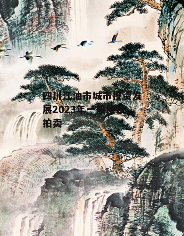 四川江油市城市投资发展2023年一般债权拍卖