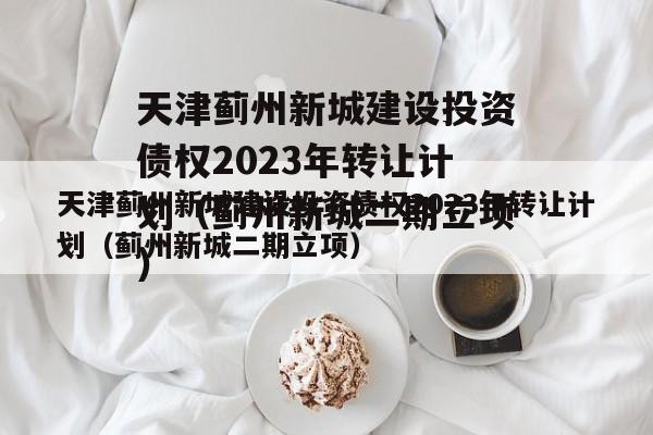 天津蓟州新城建设投资债权2023年转让计划（蓟州新城二期立项）