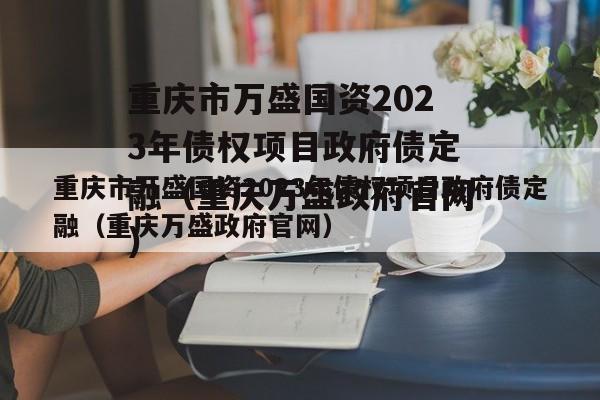 重庆市万盛国资2023年债权项目政府债定融（重庆万盛政府官网）