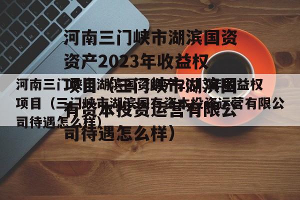 河南三门峡市湖滨国资资产2023年收益权项目（三门峡市湖滨国有资本投资运营有限公司待遇怎么样）