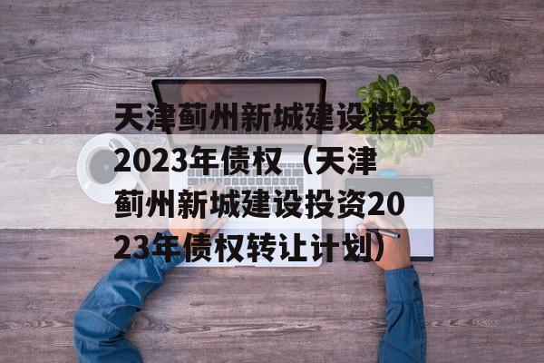 天津蓟州新城建设投资2023年债权（天津蓟州新城建设投资2023年债权转让计划）