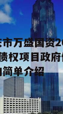 重庆市万盛国资2023年债权项目政府债定融的简单介绍