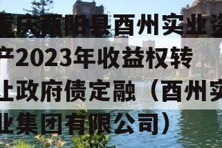 重庆酉阳县酉州实业资产2023年收益权转让政府债定融（酉州实业集团有限公司）