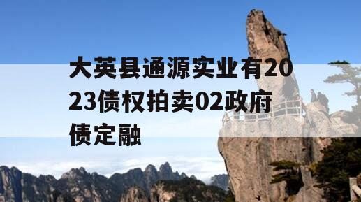 大英县通源实业有2023债权拍卖02政府债定融