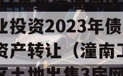 2023年重庆潼南区工业投资2023年债权资产转让（潼南工业园区土地出售3房网）