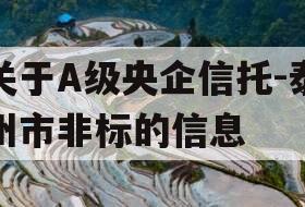 关于A级央企信托-泰州市非标的信息