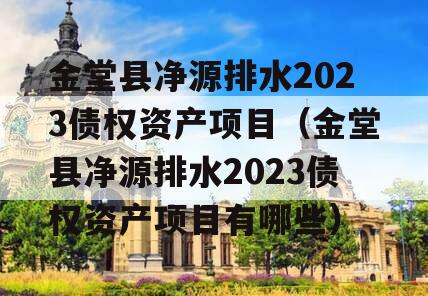 金堂县净源排水2023债权资产项目（金堂县净源排水2023债权资产项目有哪些）